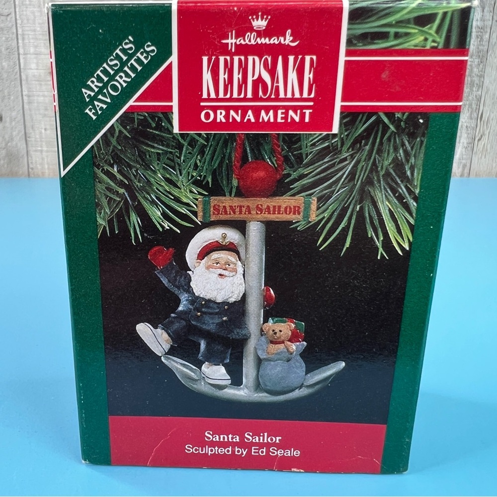 Hallmark Keepsake Ornament Santa Sailor Handcrafted & Dated 1991 Artist Favorite